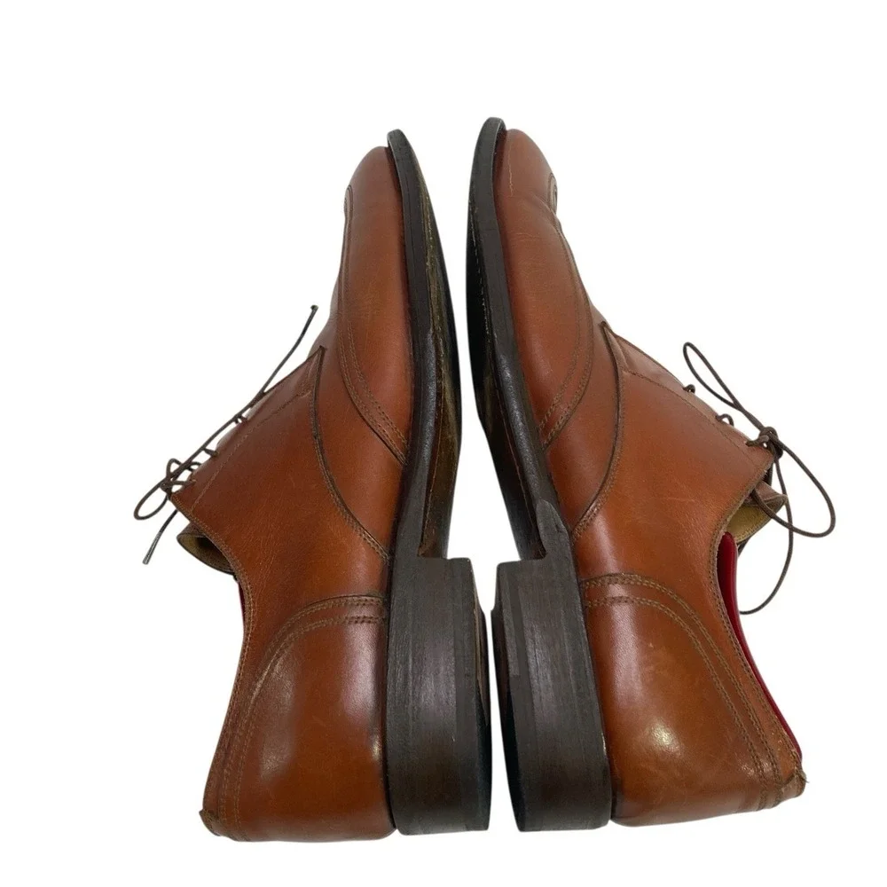 Yves Saint Laurent YSL Lace up Brown Leather Dress Shoes Split Toe Men 42 Oxford